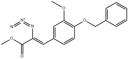 (Z)-甲基 2-叠氮-3-(4-(苄氧基)-3-甲氧苯基)丙烯酰基酯 结构式