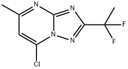 7-氯-2-(1,1-二氟乙基)-5-甲基-[1,2,4]三唑并[1,5-A]嘧啶 结构式