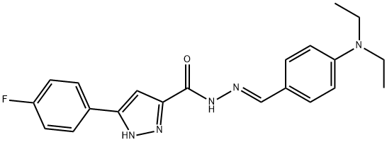 N'-{(E)-[4-(diethylamino)phenyl]methylidene}-3-(4-fluorophenyl)-1H-pyrazole-5-carbohydrazide 结构式