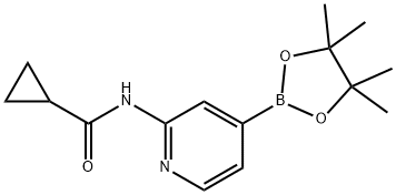 N-(4-(4,4,5,5-TETRAMETHYL-1,3,2-DIOXABOROLAN-2-YL)PYRIDIN-2-YL)CYCLOPROPANECARBOXAMIDE 结构式