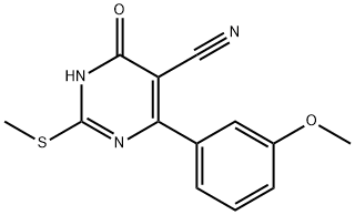 4-(3-甲氧苯基)-2-(甲硫基)-6-氧亚基-1,6-二氢嘧啶-5-甲腈 结构式