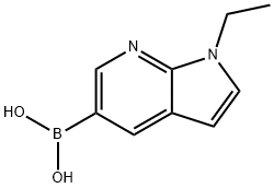 (1-Ethyl-1H-pyrrolo[2,3-b]pyridin-5-yl)boronic acid 结构式