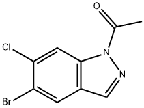 1-(5-溴-6-氯-1H-吲唑-1-基)乙酮 结构式