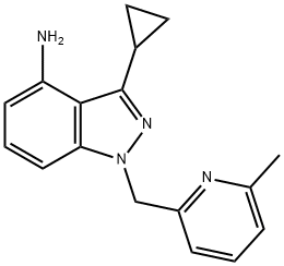3-cyclopropyl-1-((6-methylpyridin-2-yl)methyl)-1H-indazole-4-amine 结构式