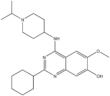 2-cyclohexyl-4-(1-isopropylpiperidin-4-ylamino)-6-methoxyquinazolin-7-ol 结构式