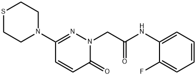 N-(2-fluorophenyl)-2-[6-oxo-3-(thiomorpholin-4-yl)pyridazin-1(6H)-yl]acetamide 结构式