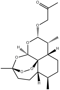 1-(((3R,5aS,6R,8aS,9R,10S,12R,12aR)-3,6,9-trimethyldecahydro-12H-3,12-epoxy[1,2]dioxepino[4,3-i]isochromen-10-yl)oxy)propan-2-one 结构式