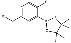 4-氟-3-(四甲基-1,3,2-二氧杂硼烷-2-基)苯基]甲醇 结构式