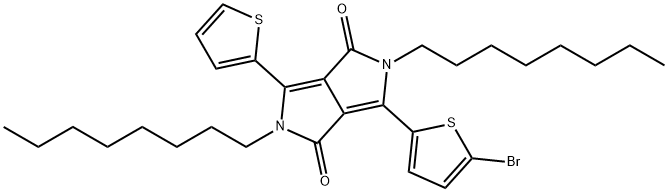 3-(5-Bromothiophen-2-yl)-2,5-dioctyl-6-(thiophen-2-yl)pyrrolo[3,4-c]pyrrole-1,4(2H,5H)-dione 结构式