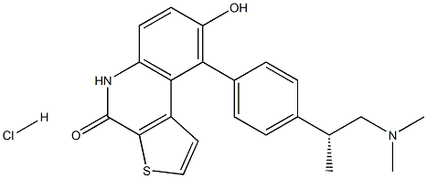 (R)-9-(4-(1-(dimethylamino)propan-2-yl)phenyl)-8-hydroxythieno[2,3-c]quinolin-4(5H)-one hydrochloride 结构式