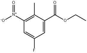 5-氟-2-甲基-3-硝基苯甲酸乙酯 结构式