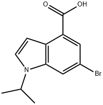 6-bromo-1-isopropyl-1H-indole-4-carboxylic acid 结构式