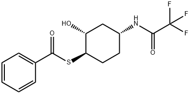 {(1R,2R,4R)-4-[(2,2,2-三氟-乙酰基)-氨基]-2-羟基-环己基}-硫代苯甲酸酯 结构式