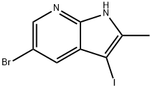 5-溴-3-碘-2-甲基-1H-吡咯并[2,3-B]吡啶 结构式