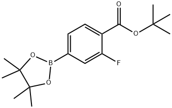 2-氟-4-(4,4,5,5-四甲基-1,3,2-二氧硼烷-2-基)苯甲酸叔丁酯 结构式