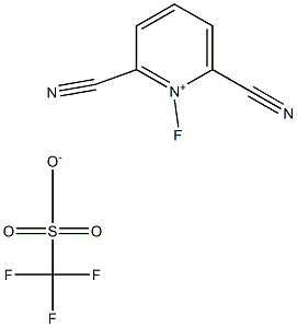2,6-二氰基-1-氟吡啶-1-鎓 三氟甲磺酸盐 结构式