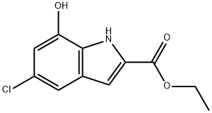 5-氯-7-羟基-1H-吲哚-2-甲酸乙酯 结构式