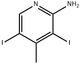 2-氨基-3,5-二碘-4-甲基吡啶 结构式