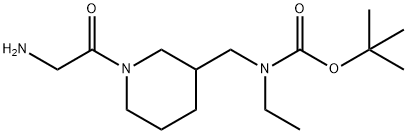 [1-(2-Amino-acetyl)-piperidin-3-ylmethyl]-ethyl-carbamic acid tert-butyl ester 结构式