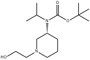 [(R)-1-(2-Hydroxy-ethyl)-piperidin-3-yl]-isopropyl-carbamic acid tert-butyl ester 结构式