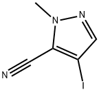 4-碘-2-甲基吡唑-3-甲腈 结构式