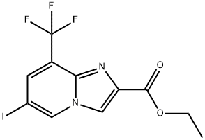 6-Iodo-8-trifluoromethyl-imidazo[1,2-a]pyridine-2-carboxylic acid ethyl ester 结构式