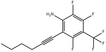 2,3,5-Trifluoro-6-(hex-1-yn-1-yl)-4-(trifluoromethyl)aniline 结构式
