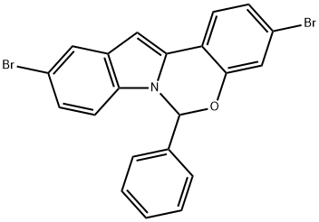 3,10-二溴-6-苯基-6H-苯并[5,6] [1,3]恶嗪并[3,4-Α]吲哚 结构式