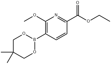 Ethyl 5-(5,5-dimethyl-1,3,2-dioxaborinan-2-yl)-6-methoxypicolinate 结构式