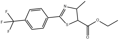 Ethyl 4-methyl-2-(4-(trifluoromethyl)phenyl)-4,5-dihydrothiazole-5-carboxylate 结构式
