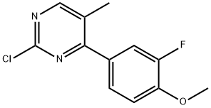 2-Chloro-4-(3-fluoro-4-methoxyphenyl)-5-methylpyrimidine 结构式