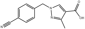 1-(4-CYANOBENZYL)-3-METHYL-1H-PYRAZOLE-4-CARBOXYLIC ACID 结构式