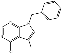 7-Benzyl-4-chloro-5-fluoro-7H-pyrrolo[2,3-d]pyrimidine 结构式