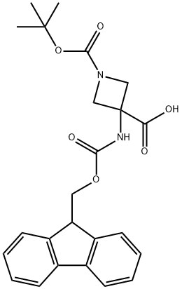 1-Boc-3-(Fmoc-amino)-3-azetidinecarboxylic acid 结构式
