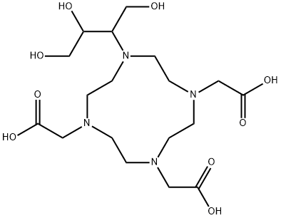 1,4,7,10-TETRAAZACYCLODODECANE-1,4,7-TRIACETIC ACID,10-[2,3-DIHYDROXY-1-(HYDROXYMETHYL)PROPYL]- 结构式