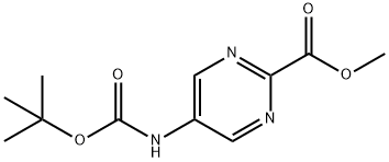 5-{[(叔丁氧基)羰基]氨基}嘧啶-2-羧酸甲酯 结构式