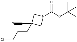 3-(3-氯丙基)-3-氰基氮杂环丁烷羧酸叔丁酯 结构式