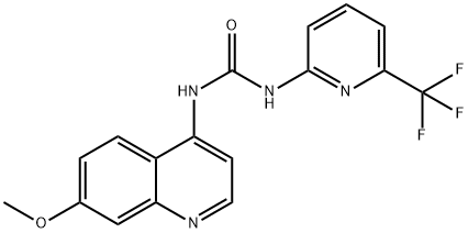 1-(7-Methoxyquinolin-4-yl)-3-[6-(trifluoromethyl)pyridin-2-yl]urea 结构式