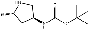 3S,5S)-3-(N-BOC-氨基)-5-甲基-吡咯烷 结构式