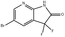 5-bromo-3,3-difluoro-1H,2H,3H-pyrrolo[2,3-b]pyridin-2-one 结构式