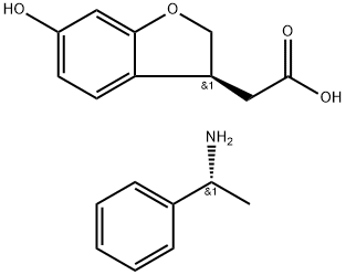 (R)-1-苯基乙胺(S)-2-(6-羟基-2,3-二氢苯并呋喃-3-基)乙酸乙酯 结构式