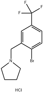 1-[[2-溴-5-(三氟甲基)苯基]甲基]-吡咯烷盐酸盐 结构式