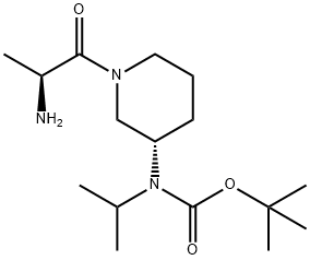 [(S)-1-((S)-2-Amino-propionyl)-piperidin-3-yl]-isopropyl-carbamic acid tert-butyl ester 结构式