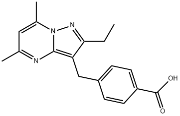 4-((2-ethyl-5,7-dimethylpyrazolo[1,5-a]pyrimidin-3-yl)methyl)benzoic acid 结构式