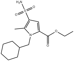 Ethyl 1-(cyclohexylmethyl)-5-methyl-4-sulfamoyl-1H-pyrrole-2-carboxylate 结构式