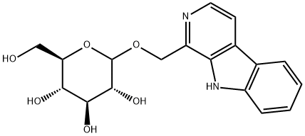 1-羟甲基-BETA-咔啉葡萄糖苷 结构式