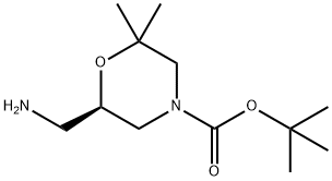 (R)-6-氨甲基-2,2-二甲基吗啉-4-羧酸叔丁酯 结构式