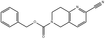 2-氰基-7,8-二氢-1,6-萘啶-6(5H)-羧酸苄酯 结构式