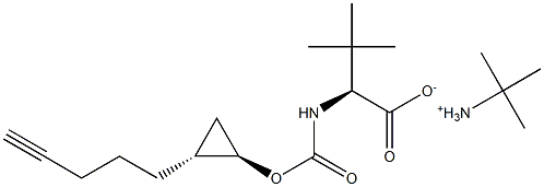(S)-3,3-二甲基-2-((((1R,2R)-2-(戊-4-炔-1-基)环丙氧基)羰基)氨基)丁酸叔丁胺盐 结构式