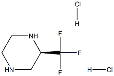 (R)-2-三氟甲基-哌嗪二盐酸盐 结构式